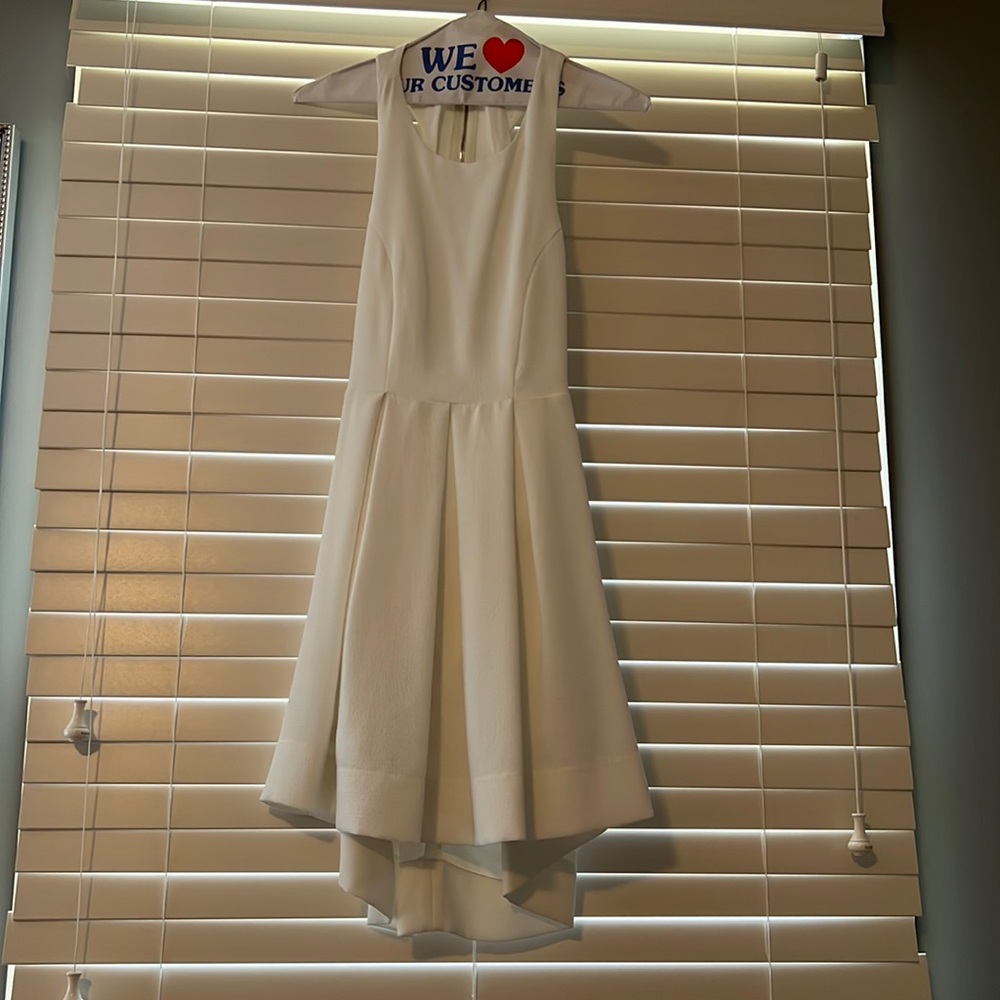 White mini dress - cut out back - white - size M